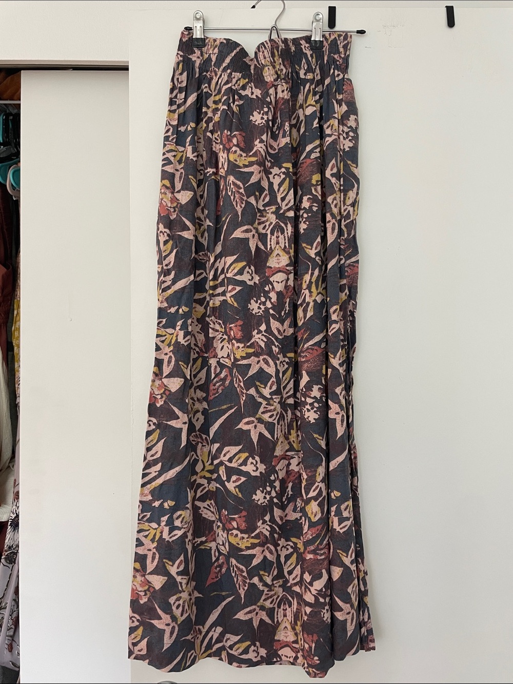 Roxy Floral Maxi Skirt in Purple, Pink and Golden Yellow